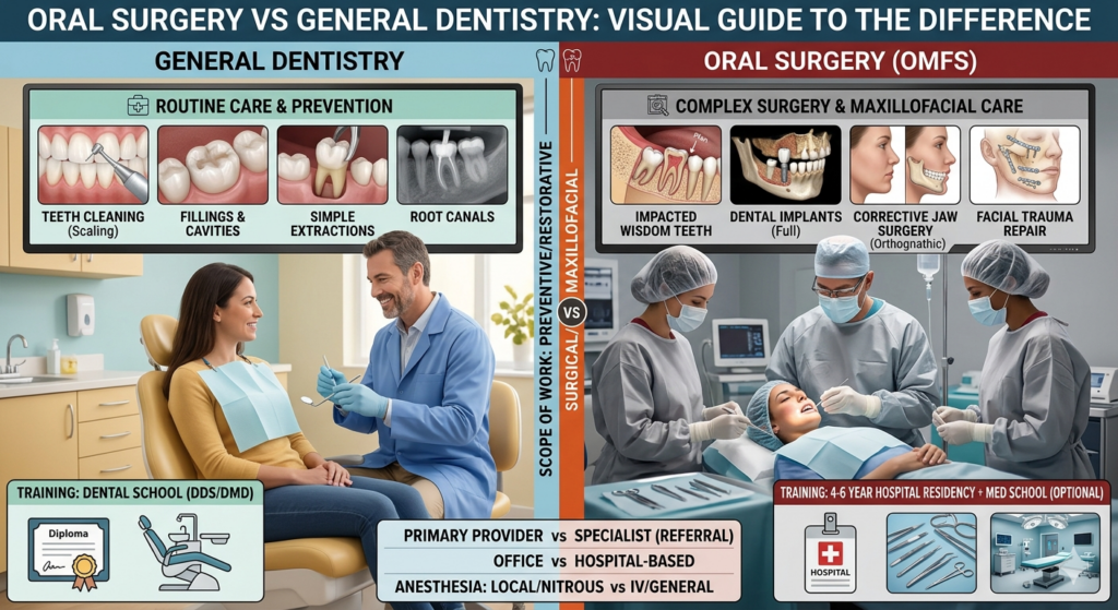Oral Surgery vs General Dentistry